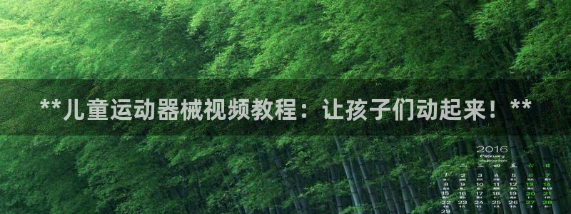 尊龙凯时旗舰厅官网：**儿童运动器械视频教程：让孩子