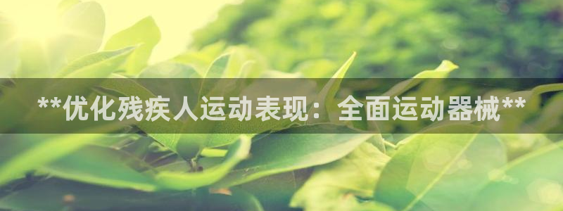 尊龙人生就是博首页：**优化残疾人运动表现：全面运动