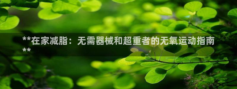 尊龙凯时的生产设备：**在家减脂：无需器械和超重者的