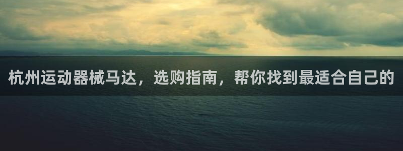 尊龙凯时官方网站：杭州运动器械马达，选购指南，帮你找