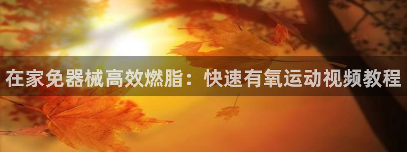 尊龙z6.con：在家免器械高效燃脂：快速有氧运动视