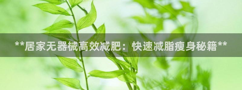 尊龙官方平台：**居家无器械高效减肥：快速减脂瘦身秘